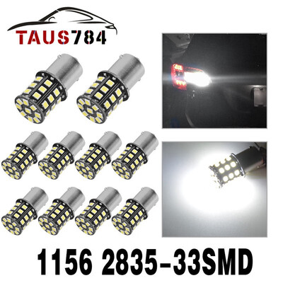 

10x Pure White 1156 BA15S 1141 1003 RV Camper Trailer Interior 33-LED Light Bulb