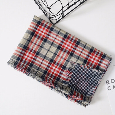 

Guttavalli Women Autumn Fresh Plaids Double Layers Fringes Long Shawl Female Stripe Wrap Winter Chevron Cotton Geometric Scarves