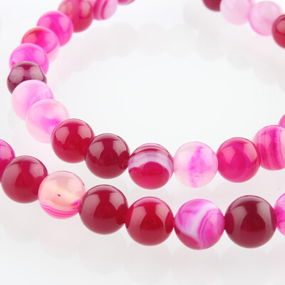 

Natural Gemstone Agate Round Bead Strands Dyed DeepPink 6mm Hole 1mm about 63pcsstrand 1535