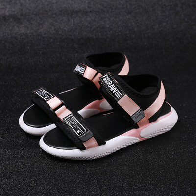 

Sandals summer 2019 new fairy wind Joker super fire flat ins net red thick Roman womens shoes student tide