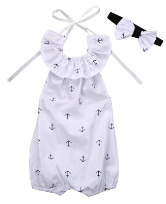 

Newborn Baby Girl Romper Anchor Bodysuit Jumpsuit Outfits Sunsuit Summer Clothes