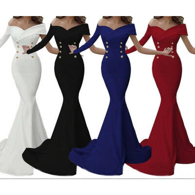 

Womens Evening Cocktail Fishtail Dress Party Ball Gown Formal Wedding Bridesmaid
