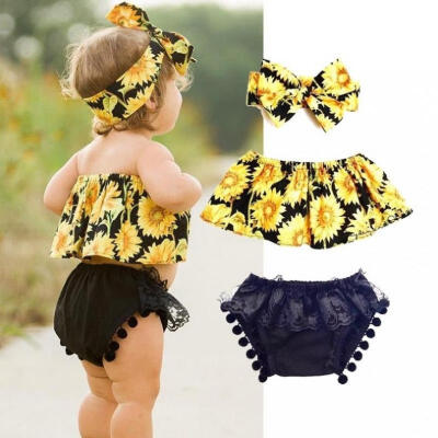 

3pcs Newborn Kid Baby Girl Floral Clothes Jumpsuit Romper Bodysuit Pants Outfits