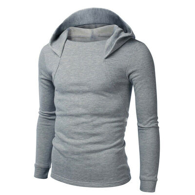 

Men Long Sleeve Hoodie Hooded Sweatshirt Plain Overcoat Pullover Jumper -3XL