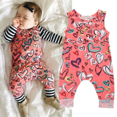 

Summer Kids Infant Baby Girls Romper Floral Sleeveless Sunsuit Outfit Clothes