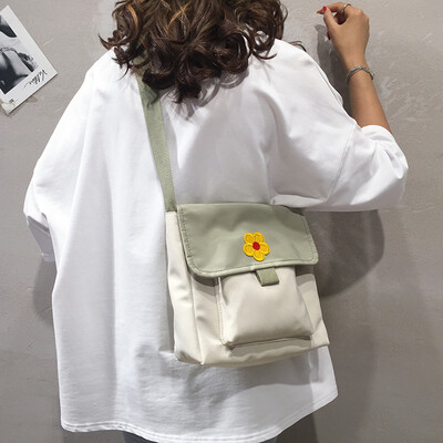

Big bag female 2019 new Korean casual wild broadband shoulder bag Harajuku wind canvas bag ins Messenger bag