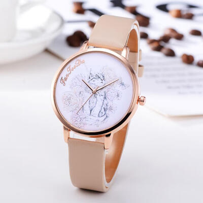 

2018 Dog Fashion Beautiful Temperament Fashionable Simple Ladies WristWatch Leather Souvenir Business Womens Quartz watch D