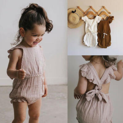 

Newborn Baby Girls Infant Romper Jumpsuit Bodysuit Cotton Clothes Sunsuit Outfit