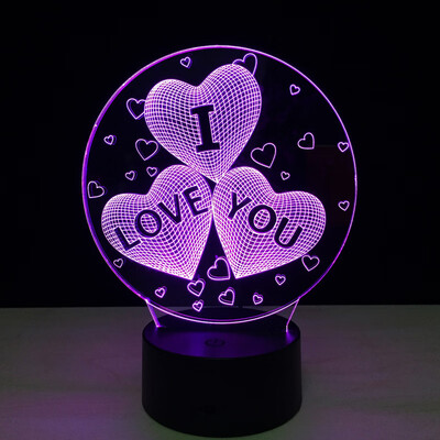 

YEDUO 3D Heart Led Luminous Decor Table Lamp Nightlight