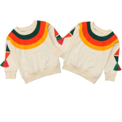 

Cute Toddler Kids Baby Girls Long Sleeve Crew-Neck Rainbow Sweater Tops Clothes