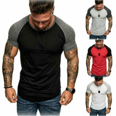 

Mens Casual Gym Slim Fit Casual Short Sleeve Muscle Tee Tops T-shirt Blouse