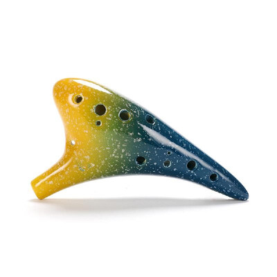 

12 Holes Ceramic Ocarina Alto C Starry Style Musical Instrument with Lanyard Music Score Protective Bag For Music Lover&Learne