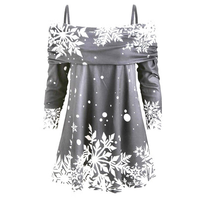 

Starmoon Women Christmas Snowflake Print Long Sleeve Casual Sweatshirt Sling Top