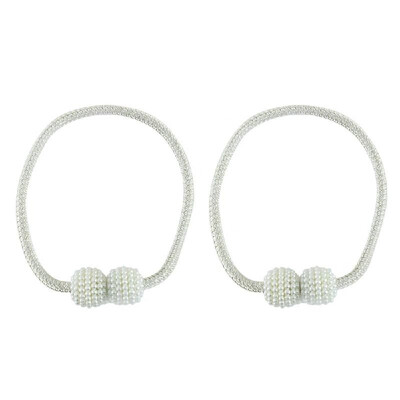 

1Pair Curtain Magnetic Tiebacks Magnet Pearls Ball Strap Holdbacks