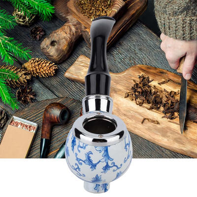 

Greensen Blue&White Porcelain Pipe Detachable Portable Cigarette Pipe Smoking Cigarette Tobacco Pipe