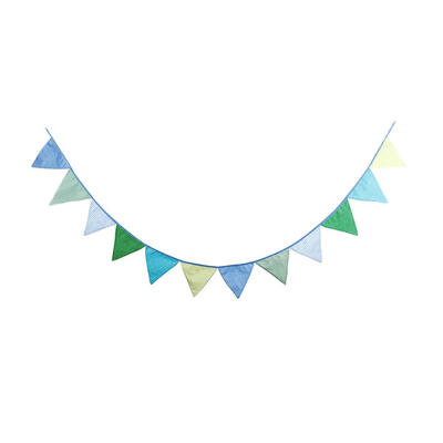 

12 Flags 32m Cotton Fabric Pennant Bunting Banners Triangular Flags Decor