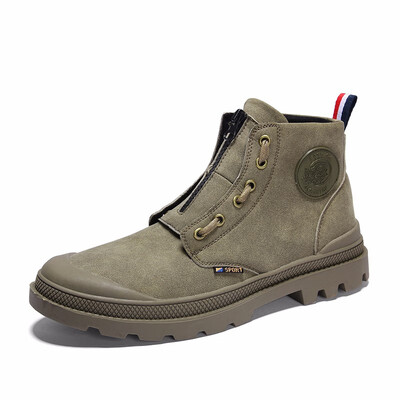 

Mens Shoes Work Shoes Fashion Winter Boots Men Light Martin Boots Genuine Leather Shoes Men Black Khaki Yellow Size 39-44