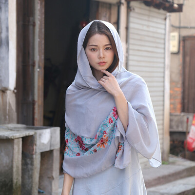 

2018 summer new cotton&linen embroidery scarf Nepal retro national wind shawl sunscreen beach towel