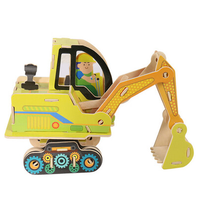 

Gotoamei Wooden Cartoon Car Puzzle Jigsaw Blocks Kid Learing Educational Toy