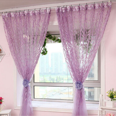 

Chic Room Window Curtain Drapes Rose Pattern Sheer Voile Tulle Valances