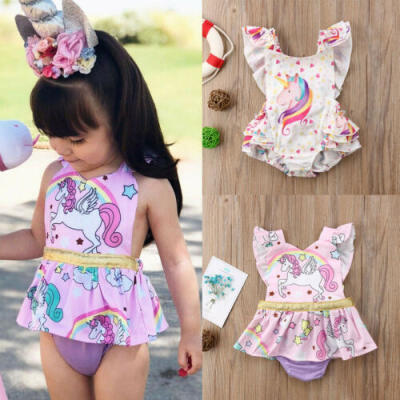 

UK Newborn Kids Baby Girls Unicorn Romper Jumpsuit Party Clothes Outfits Summer