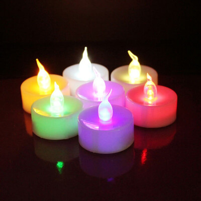 

12PCS 7 Color Marriage Candle Light Electronic Tea Wax White Electronic Candle For mum birthday Church Decoration Home Decor