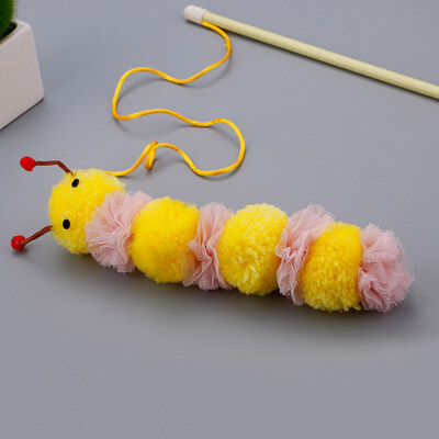 

Colorful Cat Durable Rod Plush Cute Worm The Plush Material Is Soft And Bite-resistant Interactive Pet Soft Teaser Wand Toy