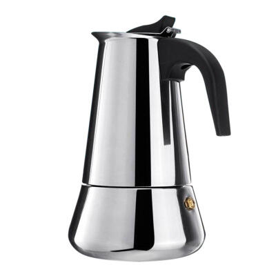 

Big Belly Stove Top Mocha Coffee Pot Moka Stainless Steel Coffee Maker