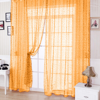

Door Window Curtain Plant Floral Pattern Sheer Voile Tulle Drape Valances