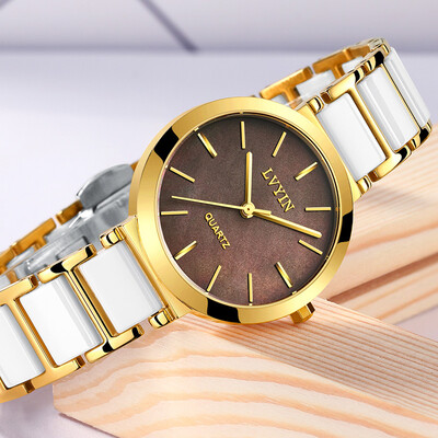 

Authentic green ceramic watches female students Korean version of simple ladies waterproof quartz watches fashion casual womens w