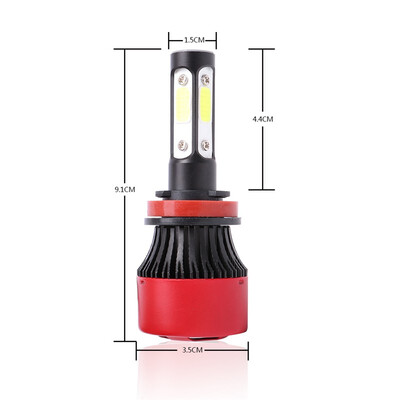 

H11 X7BR 2PCS 4 Side Lumens COB 90W 8000lm Car LED Headlight Bulbs Auto Led Headlamp Fog Lights 12V 24V
