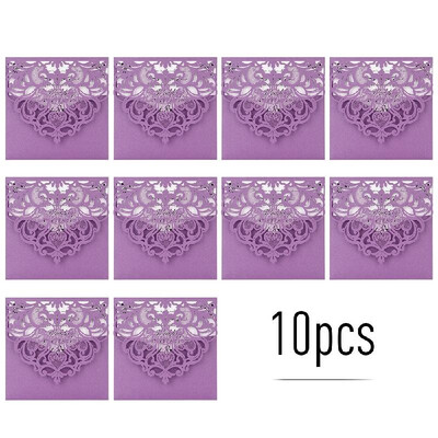 

10pcs Pearl Paper Floral Invitation Cards Invitation Holders with Blank Inner Sheet for Wedding Birthday Party Anniversary