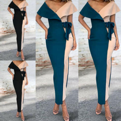 

Sexy Women Deep V-Neck Prom Evening Party Summer Beach Casual Long Belt Sundress