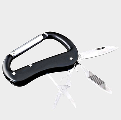 

Outdoor Multi-Function Keychain Buckle Aluminum Alloy Hanging Mountaineering Hook Portable Folding Knuckle Knife Tool Buckle