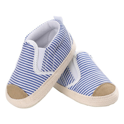 

Infant Toddler First Walkersborn Baby Shoes Kids Boys Fashion Canvas Striped Soft Soled Babe Loafer Sneakers 0-18 Months