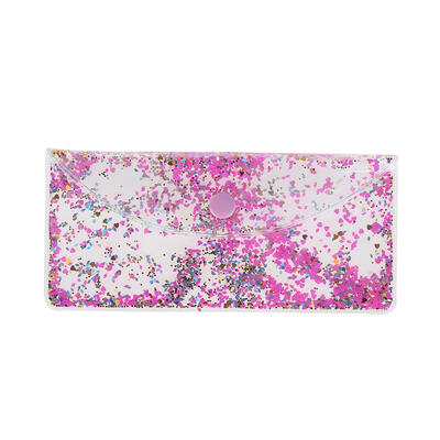 

1pc Transparent Waterproof Pencilcase Shiny Sequins PVC Makeup Handbag Tool