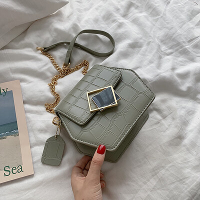 

Summer foreign air bag fashion crocodile texture womens bag new 2019 geometric small square bag single shoulder oblique satchel b