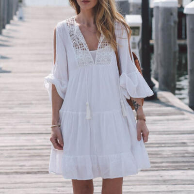 

Women Summer Casual Sleeveless Evening Party Beach Dress Short Mini Dress