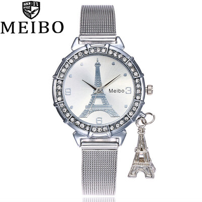 

Tower decorative pendant belt watch womens diamond-encrusted Eiffel pendant jewelry watch