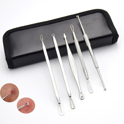 

〖Follure〗Stainless Steel Acne Five-Piece Acne Needle Set Acne Blackhead Acne Tool