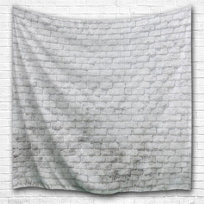 

White Brick 3D Printing Home Wall Hanging Tapestry for Decoration