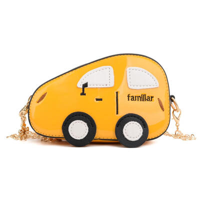 

Cute Car Shaped Shoulder Handbags Kids Girls Boys Leather Chain Satchel Bag
