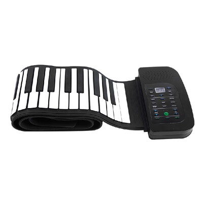 

Portable 88 Keys Silicone Flexible Roll Up Piano Foldable Keyboard Hand-rolling Piano with Battery Sustain Pedal