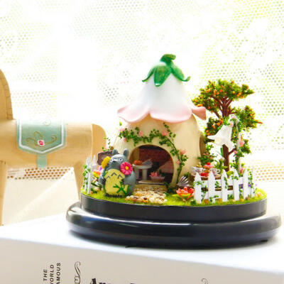 

Greensen DIY Miniature Cottage Doll House with Transparent Cover Grilfriend Gift Hand Craft Decoration