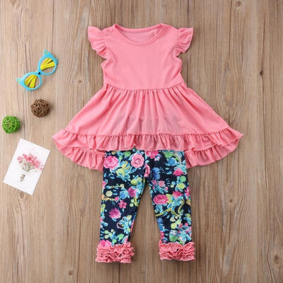 

Kids Baby Girls Tops Dress Flower Leggings Long Pants Outfits Set Clothes