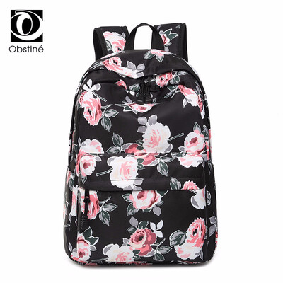 

Nylon Waterproof Backpack Women Large Capacity Ladies 15 Inch Laptop Backpacks Travel Bags for Girls Printing Back Pack Floral