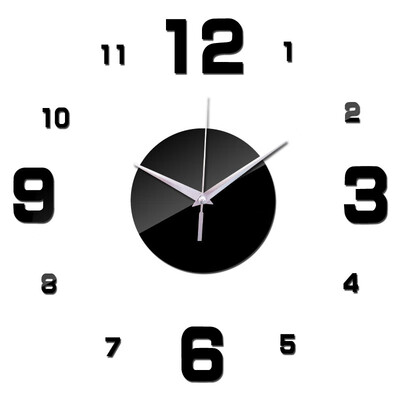 

Tuwaga Number 3D Acrylic Mirror Wall Clock DIY Wall Stickers Modern Clocks Home Decor Multi-color