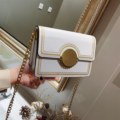 

Qiao Bani 2019 new Korean chic fashion embroidery chain small square bag street shoot trend single shoulder diagonal handbag