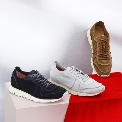

Beijing Tokyo made casual shoes mens retro sports belt handmade low-top shoes suede leather gray white 40