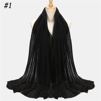 

New spot four-sided hairy hot drilling Muslim lady headscarf hooded Hui nationality headscarf long towel MSL086